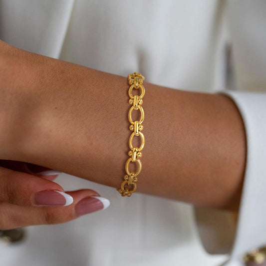 Gold Oval Link Statement Bracelet