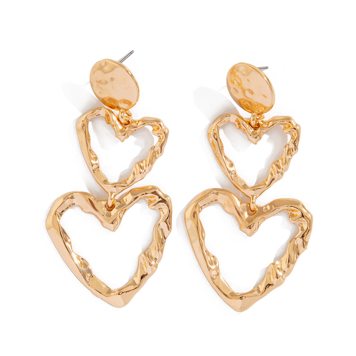 Punk Heart Tassel Stud Earrings