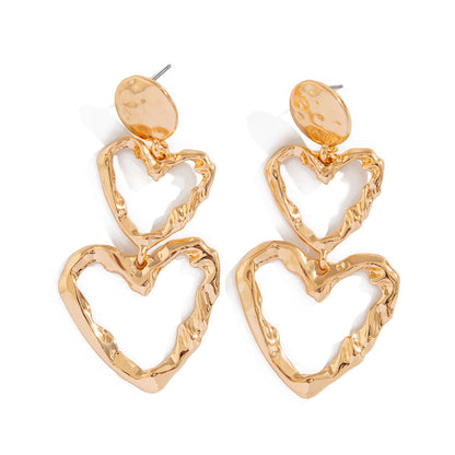 Punk Heart Tassel Stud Earrings