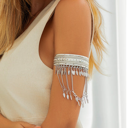 Vintage Tassel Leaf Arm Bracelet