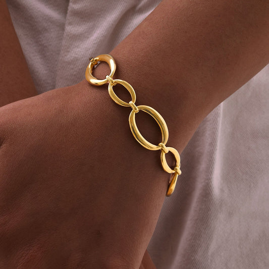 Gold Oval Link Chain Bracelet