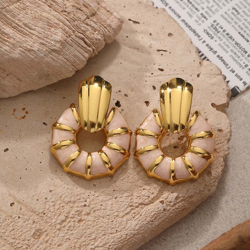 Turquoise Mosaic Hoop Earrings