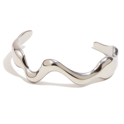 Chunky Abstract Metal Cuff Bracelet