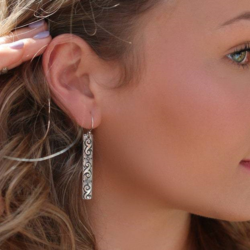 Boho Floral Bar Drop Earrings
