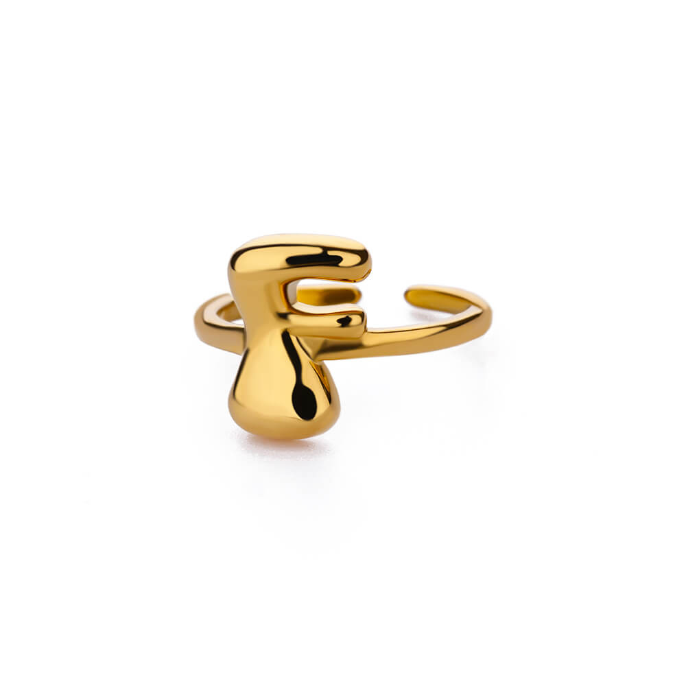 Gold Initial Statement Ring