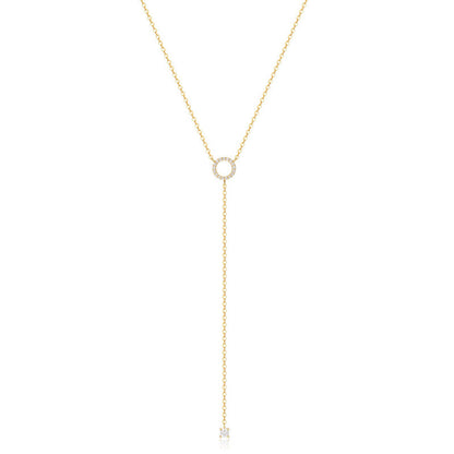 Minimal Circle Drop Pendant Necklace