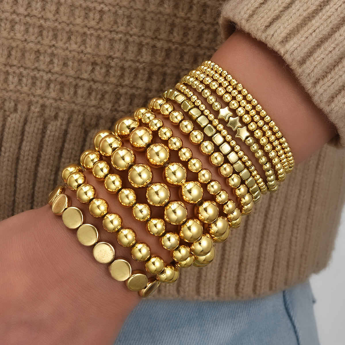 13pc Vintage CCB Beaded Bracelet Set