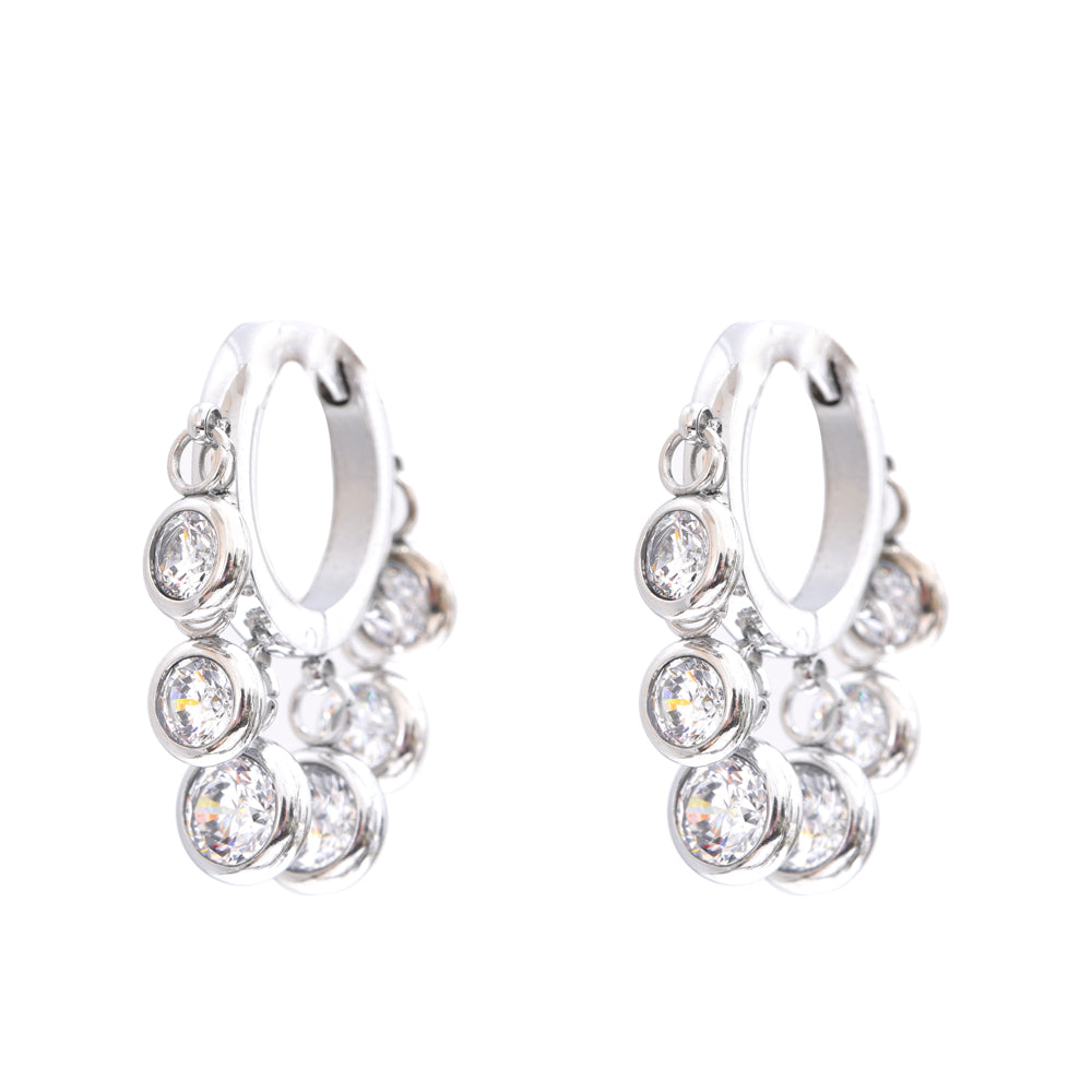 Crystal Dangle Hoop Earrings