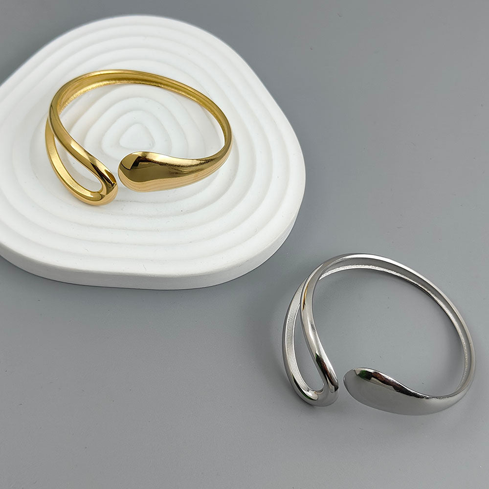 Sleek Twist Open Cuff Ring