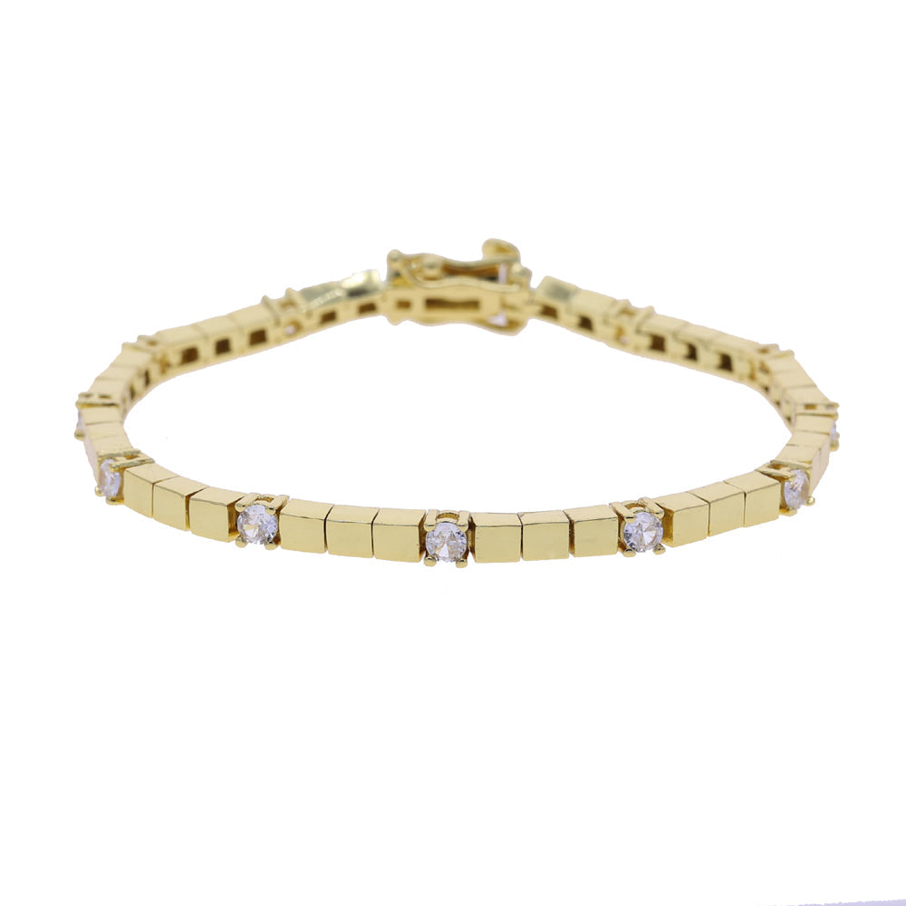Gold Geometric Tennis Bracelet