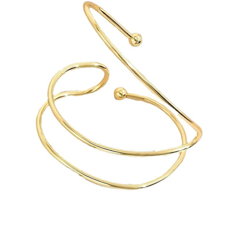 Geometric Gold Wrap Cuff Bracelet