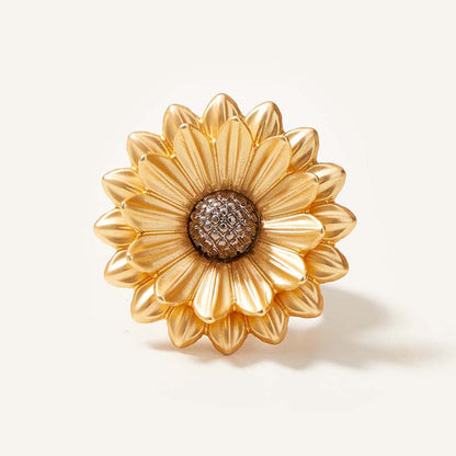 Gold Plated Floral Statement Ring