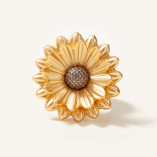 Gold Plated Floral Statement Ring
