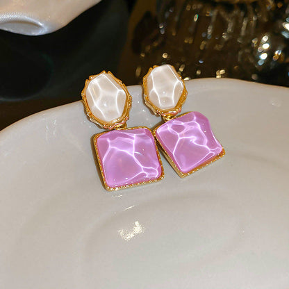 2-Tone Resin Geometric Drop Earrings