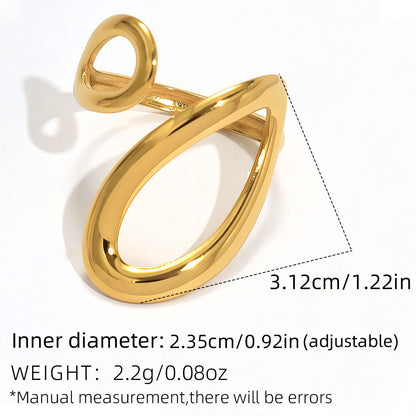 Two-Tone Waterdrop Stainless Ring