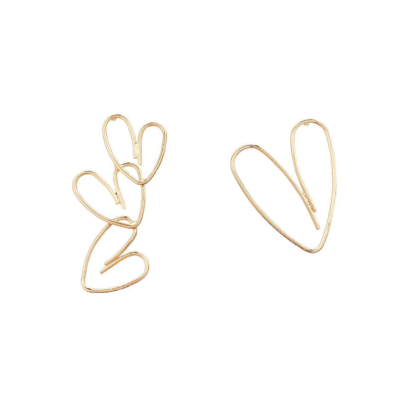 Abstract Heart Wire Earrings