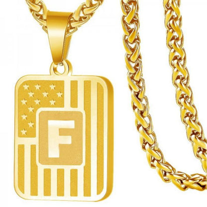 Initial Block Pendant Necklace