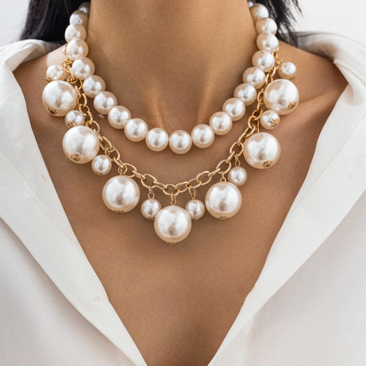Pearl Chain Choker Necklace