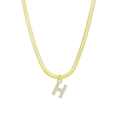 Gold Snake Chain Initial Necklace