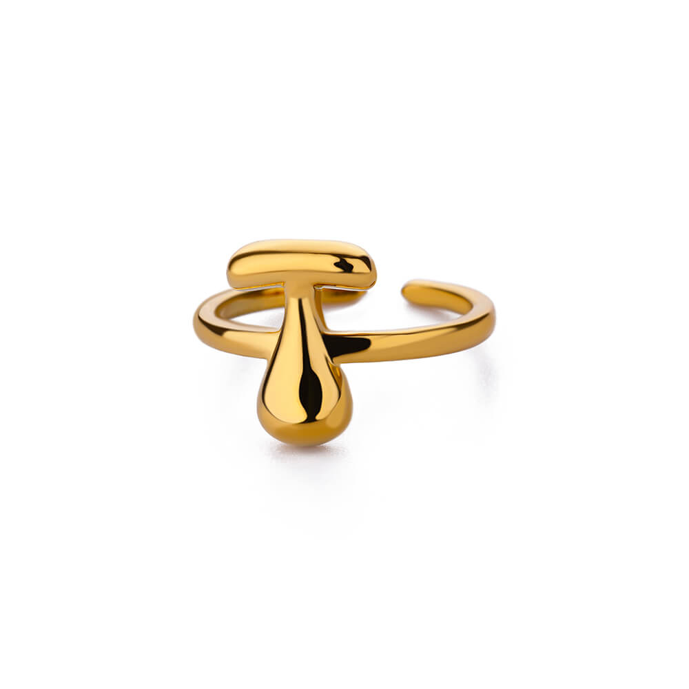 Gold Initial Statement Ring