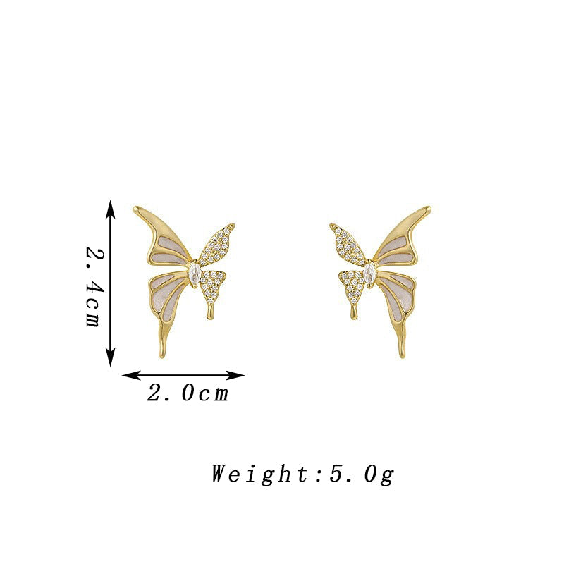 Crystal Butterfly Stud Earrings