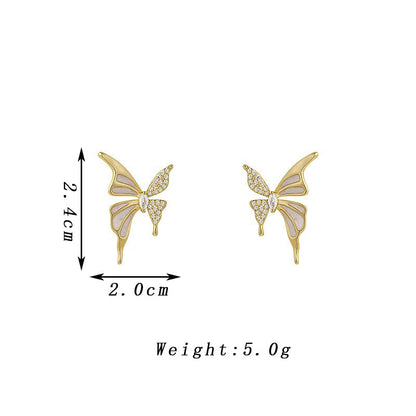 Crystal Butterfly Stud Earrings