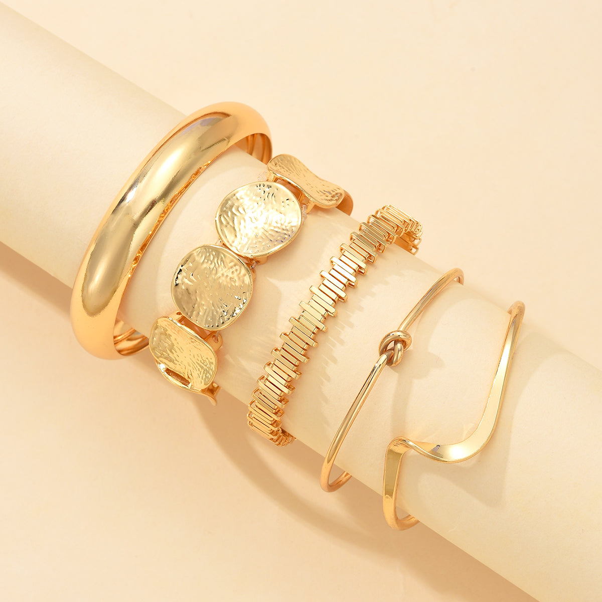 6pc Bold Geometric Bracelet Stack