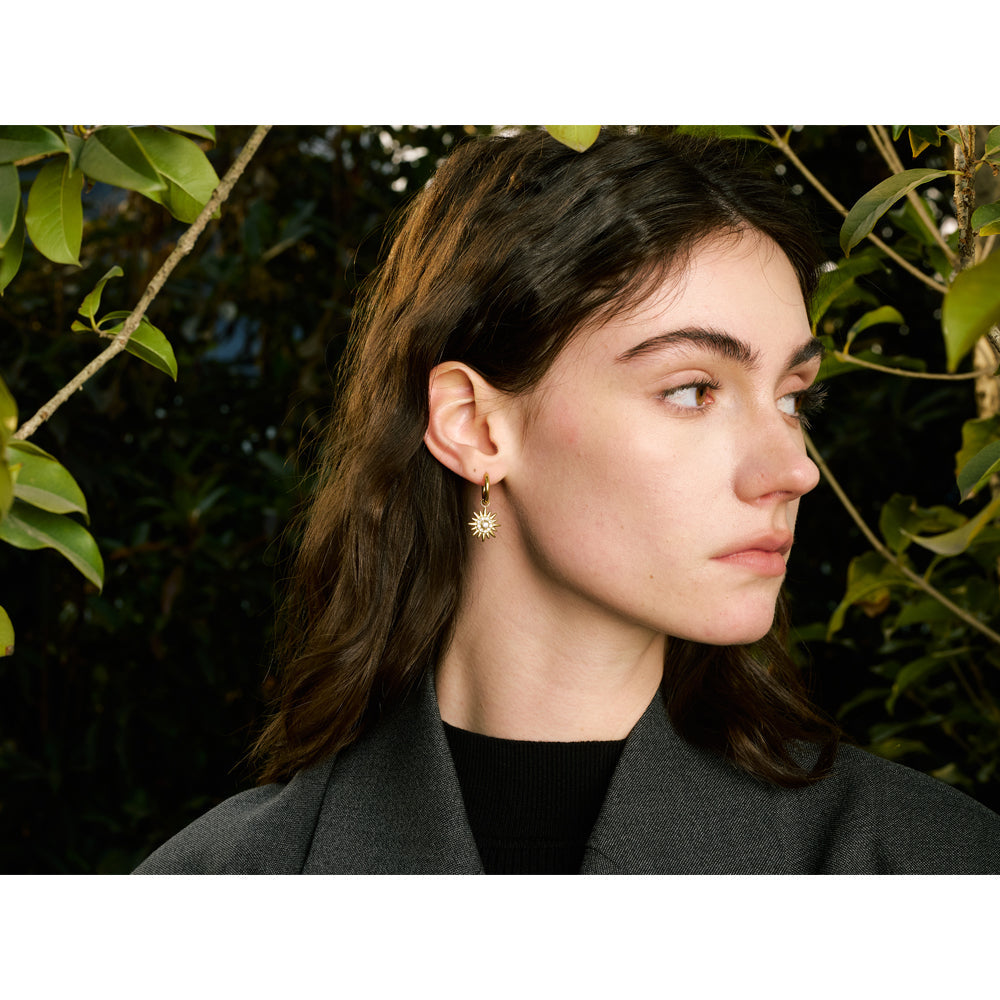 Sunburst Crystal Hoop Earrings