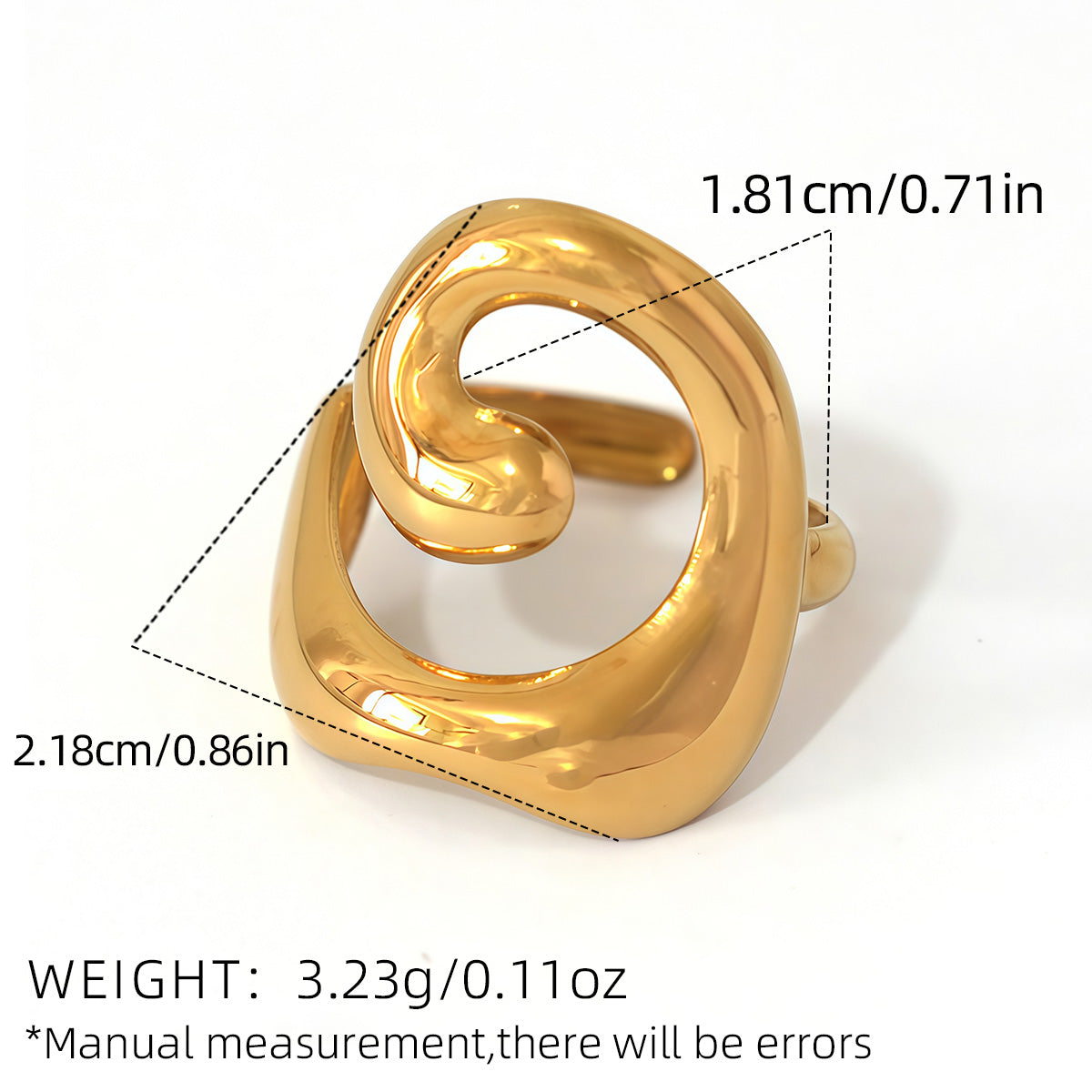 Minimalist 18K Gold Plated Opening Ring