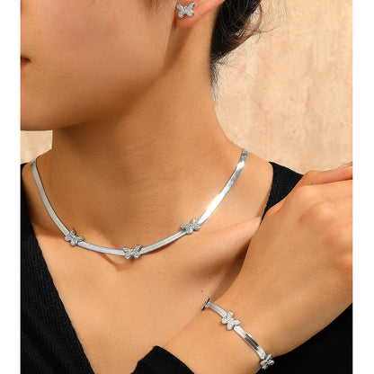 3pc Butterfly Accent Jewelry Set