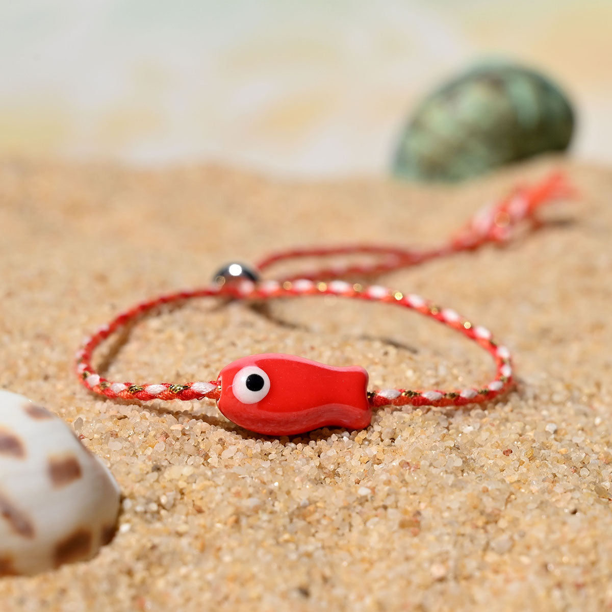 Boho Ceramic Fish String Bracelet