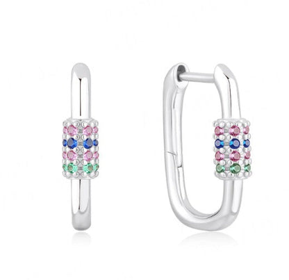 Prism Glow Gem Hoop Earrings