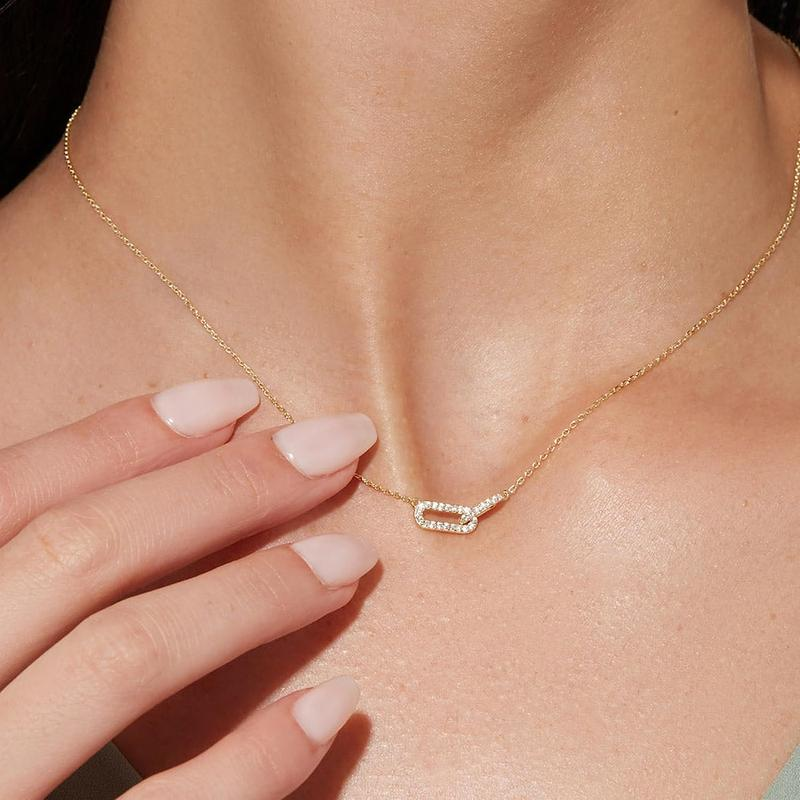 Dainty Intertwined Paperclip Necklace