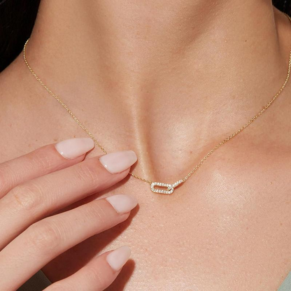 Dainty Intertwined Paperclip Necklace