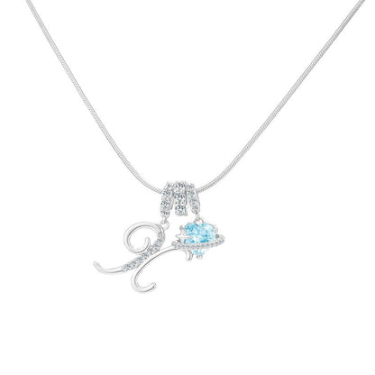 14k Initial Heart Charm Necklace