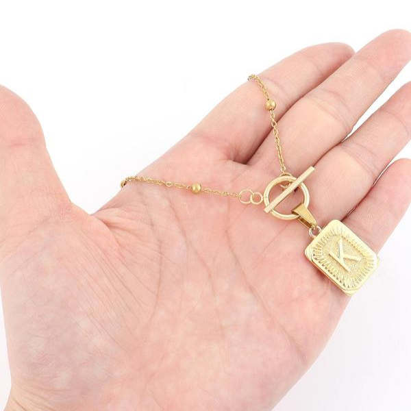 Dainty Letter Toggle Necklace