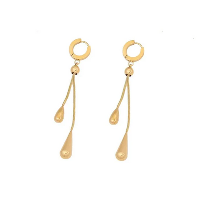 Adjustable Pull Droplet Necklace and Earrings