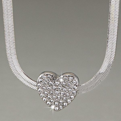 Rhinestone Heart Necklace