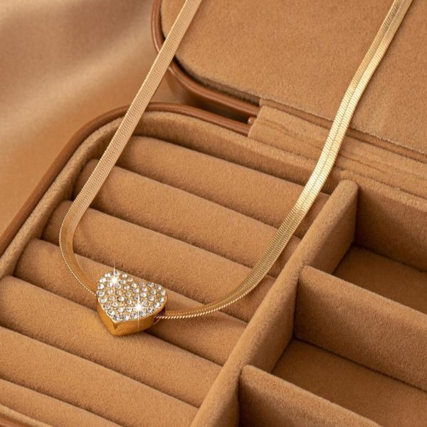 Rhinestone Heart Necklace