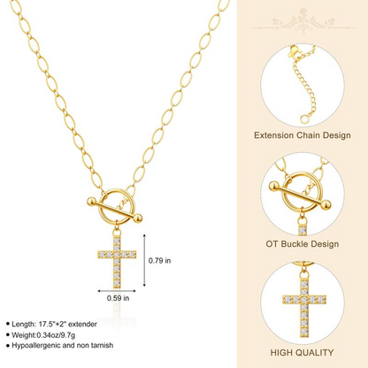 Diamond Toggle Cross Necklace