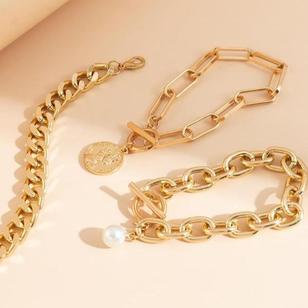 3pc Chunky Stackable Bracelet Set