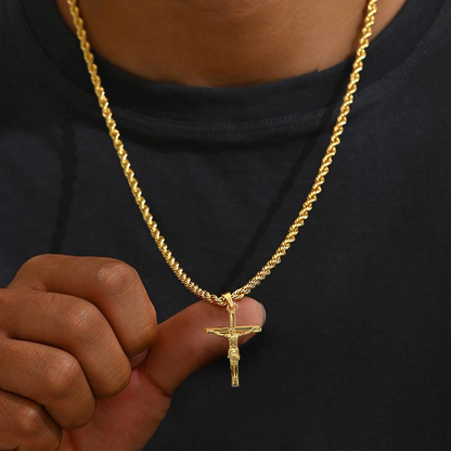 14K Gold Plated Crucifix Cross Necklace