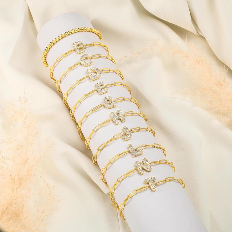 2pc Initial Bubble Bracelet Set