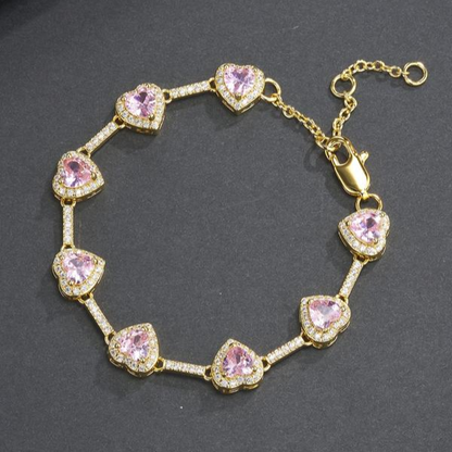 Pink Heart Shaped Anklet