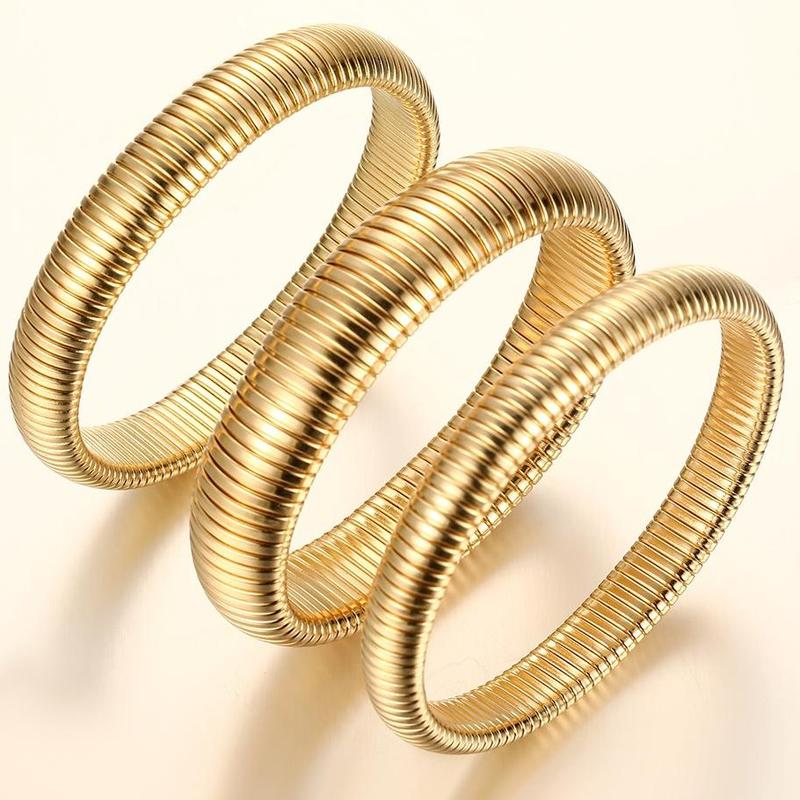 3pc Chunky Bangle Bracelet Stack