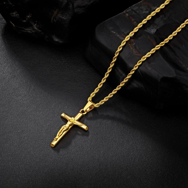14K Gold Plated Crucifix Cross Necklace