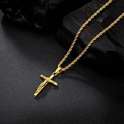 14K Gold Plated Crucifix Cross Necklace