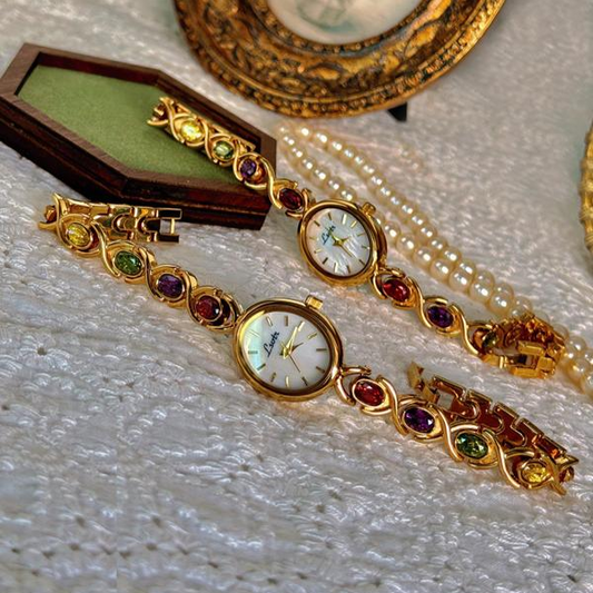 Vintage Colorful Gemstone Watch