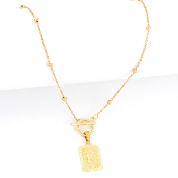 Dainty Letter Toggle Necklace