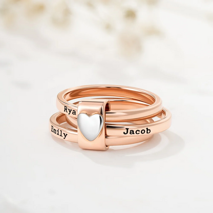 Personalized Heart Stackable Ring